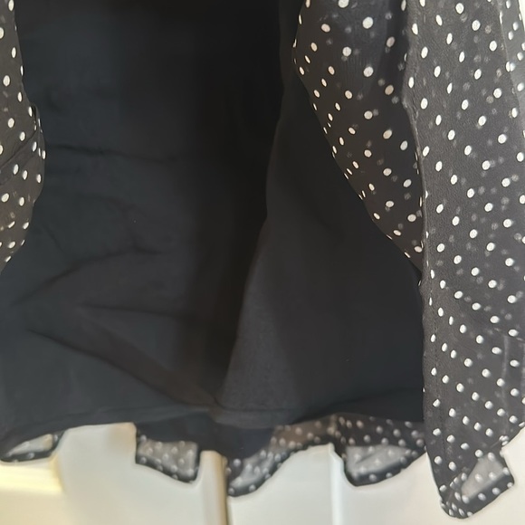 NEW Reformation Davonne Mini  Dress in Black Polkadot Frill Detail | size 0 - Picture 13 of 13